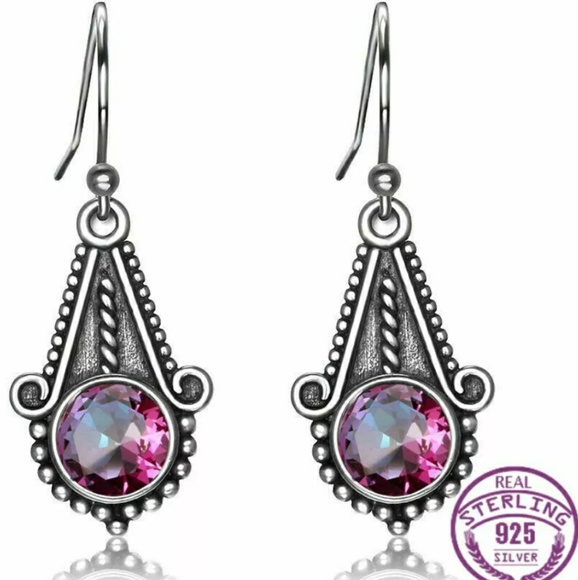 Jewelry - Sale🎊 Boho silver Mystic fire topaz earrings Jewelry - Sale🎊 Boho silver Mystic fire topaz earrings